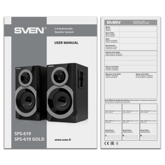 Колонки SVEN SPS-619, черный, 2.0, SV-011277